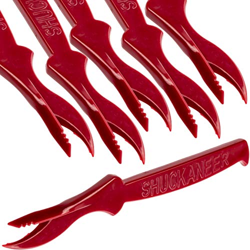 Ultra Durable, Super Easy Seafood Sheller 6Pk. Serrated Knife Perfect for Cracking Lobster, Crab, Crawfish or Deveining Shrimp. BPA Free, Portable Utensils for Feasts, Boils and Themed Restaurants.