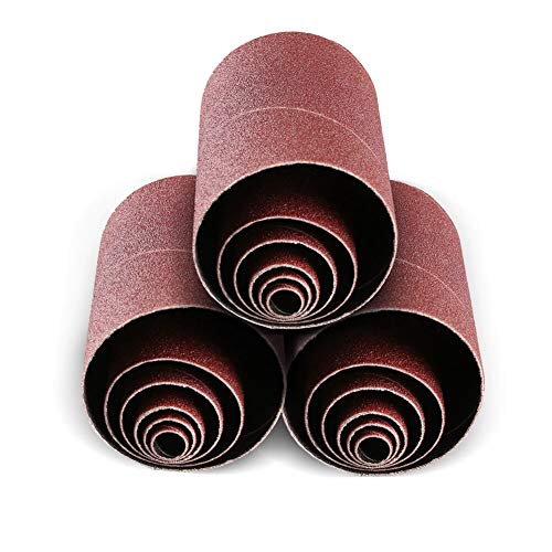 Aluminum Oxide Spindle Sanding Sleeves, 4.5 Inch Length 80/120/240 Assorted Grit (18 Pack)