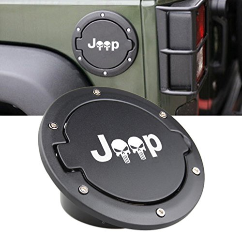 SUNPIE Fuel Filler Door Gas Tank Cap Cover for Jeep Wrangler 07-17 Sport Rubicon Sahara Unlimited Accessories