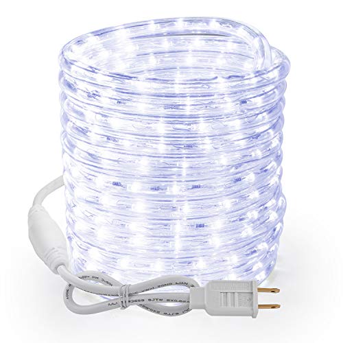 Brizled 18ft 216 LED Rope Lights, 120V UL Listed Plugin Rope Lights Connectable Daylight White Indoor Outdoor Rope Lights Flexible LED Tube Lights for Holiday, Garden, Yard, Corridor and Patio Decor