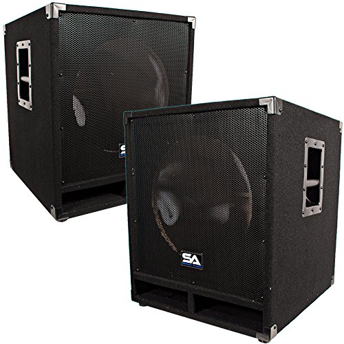 Seismic Audio - Baby-Tremor_Empty-Pair - Pair of Empty 15' Subwoofer Cabinets - PA/DJ/Band Live Sound Loudspeakers