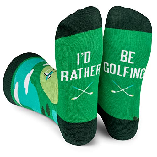 Lavley - I'd Rather Be Golfing - Men's Novelty Socks - Fun Dress Socks For Work (Golf)