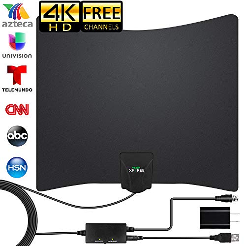 TV Antenna - Amplifier HDTV Digital Indoor HD Antenna 200 Miles Range Support 4K 1080p Fire Tv Stick and All Tv for 4K HD Local Channels with 17ft Coax Cable