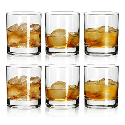 Rock Style Old Fashioned Whiskey Glasses 11 Ounce, Short Glasses For Camping/Party,Set Of 6