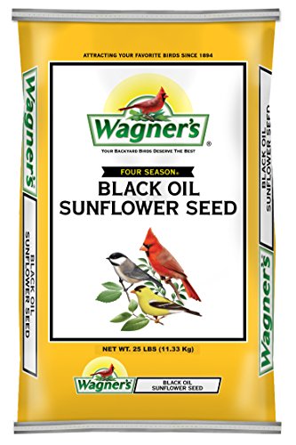 Wagner's 76027 Black Oil Sunflower Seed Wild Bird Food, 25-Pound Bag