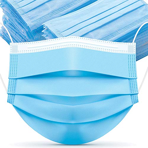 50 Pcs Disposable Face Masks, Comfortable Earloop Procedure Mask 3-Layer with Melt-Blown Fabric, to Protection and Personal Health Professional 3-Layer Anti Dust Breathable