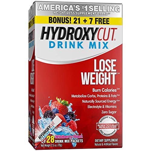 Hydroxycut Drink Mix Weight Loss Supplements, Wildberry Blast, 28 Count (Pack of 1)