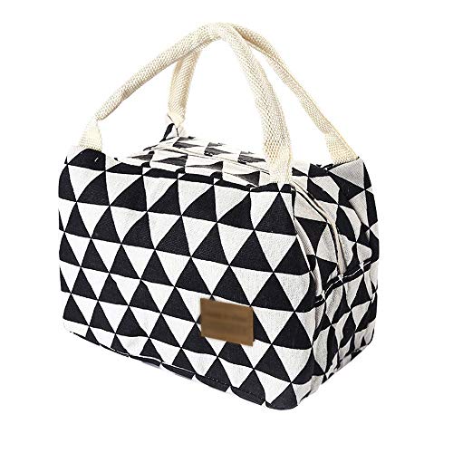 Sanyyanlsy Lunch Bag for Women Men Kids, Leakproof Thermal Reusable Lunch Box, Lunch Cooler Tote for Office Work Insulated Canvas Box Tote Bag Food Lunch Bags,B