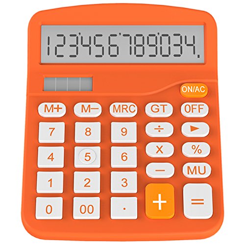 Helect Calculator, Standard Function Desktop Calculator, Orange