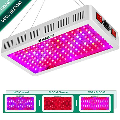 1500w LED Grow Light with Bloom and Veg Switch,Yehsence Triple-Chips (15W LED) LED Plant Growing Lamp Full Spectrum with Daisy Chained Design for Professional Greenhouse Hydroponic Indoor Plants