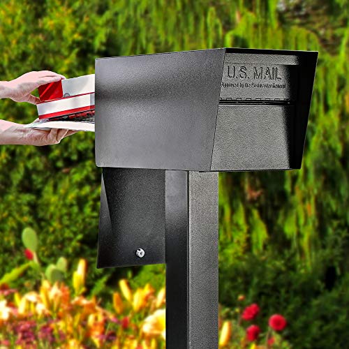 Mail Boss 7526 Mail Manager Street Safe Locking Security Mailbox, Black