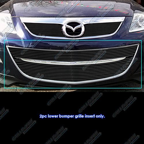 APS Premium Aluminum Black Horizontal Billet Grille Compatible with 2010-2012 Mazda CX-9 Lower Bumper N19-H57766M