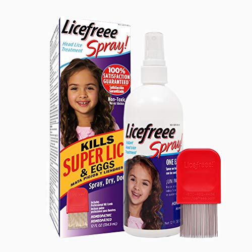 Licefreee Spray, Head Lice Treatment for Kids and Adults, Includes Lice Comb, Family Size, 12 Fluid Ounces