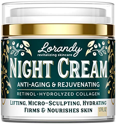 Night Cream for Face - Collagen & Retinol Cream for Face with Hyaluronic Acid - Anti-Aging Face Moisturizer for Women & Men - Night Wrinkle Cream for Face - Anti Aging Cream for Women - 1.7 fl oz