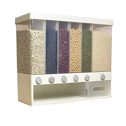 XHSP Dry Food Dispenser,Wall Mounted Cereal Dispenser with Lids, Space Saving Plastic Storage Containers for Convenient Storage of Rice Nuts Beans Candy Cereals and Free Control of Cereal Output