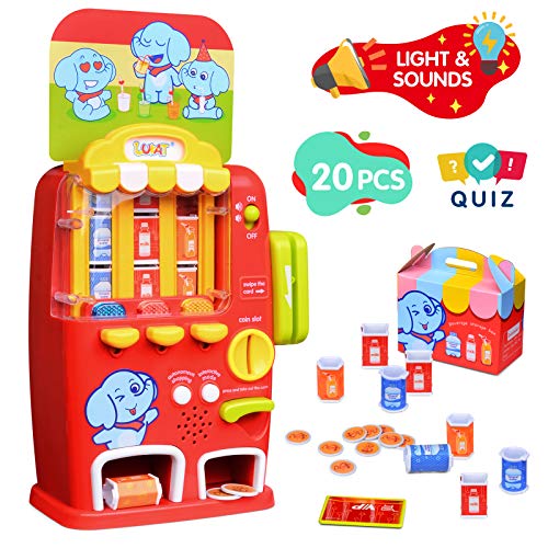 LUKAT Vending Machine Toddler Toys, Pretend Play Electronic Educational Toys for 2 3 4 5 Years Old Boys Girls, Toddler Interactive Learning Playset, Fine Motor Skill Toys for Kids Learning Toys Gift