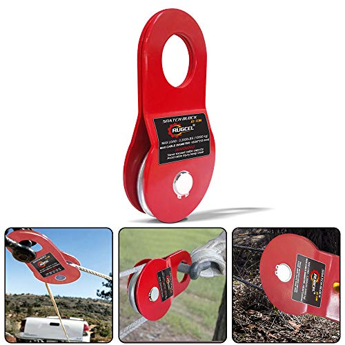 RUGCEL WINCH 10T Heavy Duty Recovery Winch Snatch Block, 22000lb Capacity