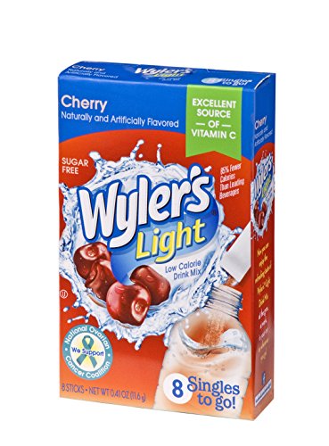 Wyler's Light Singles To Go Powder Packets, Water Drink Mix, Cherry, 96 Single Servings (Pack of 12)