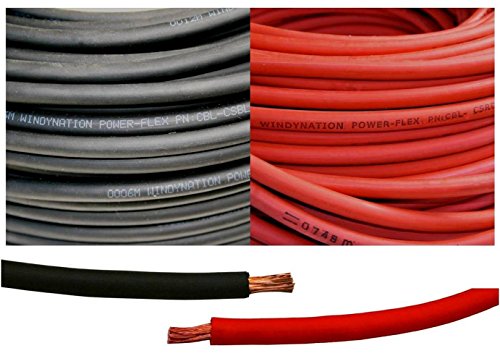 6 Gauge 6 AWG 5 Feet Black + 5 Feet Red Welding Battery Pure Copper Flexible Cable Wire - Car, Inverter, RV, Solar