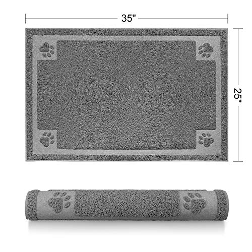 Pet Feeding Mat for Large Dogs and Cats 35 x 25 Inches Flexible and Waterproof Dog Bowl Mat for Food and Water, Easy to Clean Dog Food Mat with Non Slip Backing