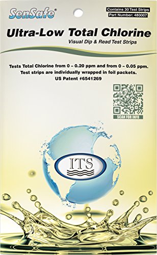 Industrial Test Systems SenSafe 480007 Total Chlorine Test Strip, Ultra Low Range, 40 Seconds Test Time, 0-0.2mg/L Range (Pack of 30)