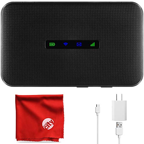 ZTE MAX Connect Unlocked Mobile WiFi Hotspot 4G LTE GSM Router MF928, Up to 150Mbps Download Speed, Connect Up to 10 Devices, Create a WLAN Anywhere Bundle with Microfiber Cloth