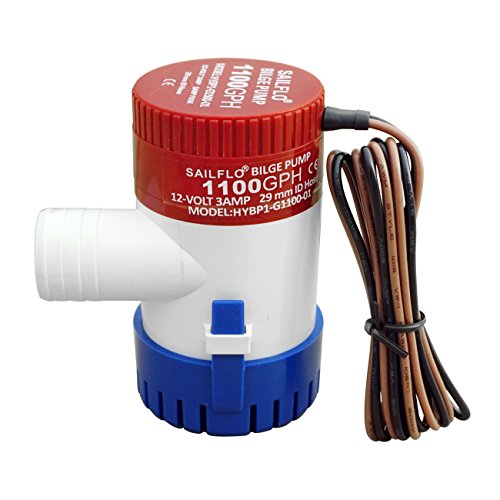 ECO-WORTHY 1100GPH 12V Marine Electric Bilge Pump for Boat Caravan RV Submersible Non-Automatic