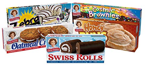 Little Debbies Variety Pack - Nutty Buddy, Oatmeal Creme Pie, Swiss Rolls, and Zebra Cakes - 1 Box of Each