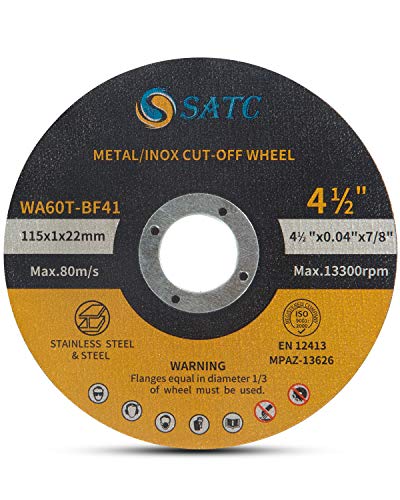S SATC Cutting Wheel 50 PCS Cut Off Wheel 4.5'x.040'x7/8' Cutting Disc Ultra Thin Metal & Stainless Steel