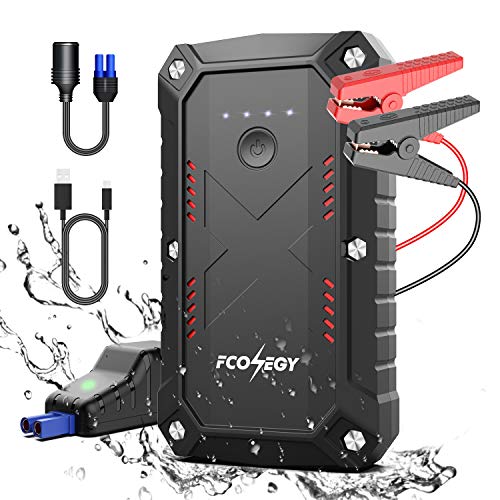 Battery Starter for Car, Fconegy 2200A Peak 25000mAh Portable Car Jump Starter with USB QC3.0 Charger, Smart Safety Jumper Clamps, Portable Power 12V Car Booster, (up to 8.0L car 7.0LDiesel Engines)