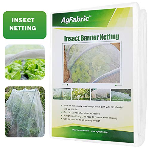 Agfabric 10'x20' Bug Net Insect Bird Netting, Garden Netting Protect Plants Fruits Flowers Against Bugs Birds & Squirrels, White