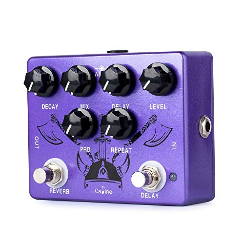 Caline Pedals Reverb Delay Effects Pedal Repeat Preamp Acoustic Electric Guitar Pedal True Bypass Metal Purple CP-80