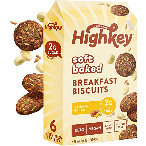 HighKey Keto Snacks Breakfast Bars Cookies - Low Carb Vegan Granola Energy Bar - Gluten Free Soft Baked Cookie - Healthy Snack Food - Ketogenic, Diabetic Paleo Friendly Individually Wrapped - Banana