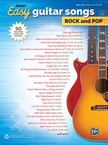 Alfred's Easy Guitar Songs -- Rock & Pop: 50 Hits from Across the Decades