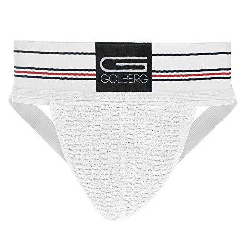 GOLBERG G Athletic Supporter - Waistband Contoured for Comfort - Active White Color - (White, Large)