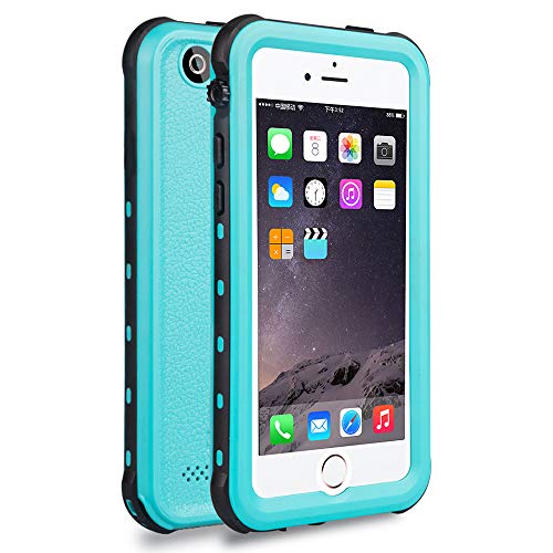 iPhone 5S / SE Waterproof Case, Waterproof Dust Proof Snow Proof Shock Proof Case with Touched Transparent Screen Protector, Heavy Duty Protective Carrying Cover Case for iPhone 5 5s SE (T-Aqua Blue)