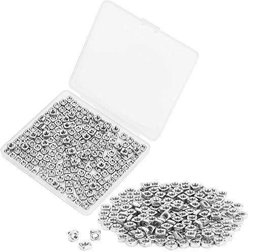 Powlankou 200 Pieces 304 Stainless Steel M3 Square Nuts