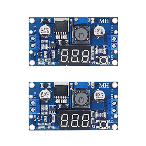 D-PLANET [2-Pack] LM2596s Buck Converter DC to DC Step-Down Voltage Regulator Power Module 36V 24V 12V to 5V 2A Voltage Stabilizer with LED Display 