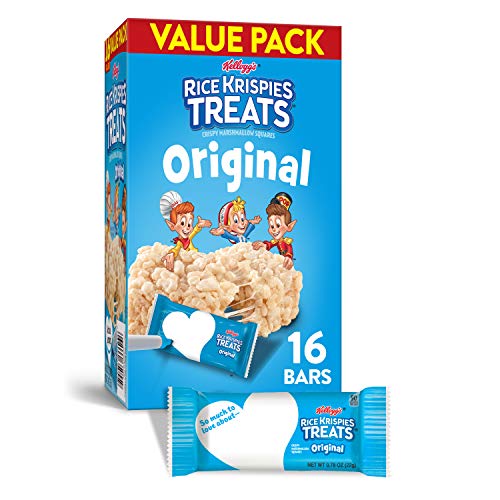 Kellogg’s Rice Krispies Treats, Crispy Marshmallow Squares, Original, Value Pack, 12.4oz Box (16 Count)