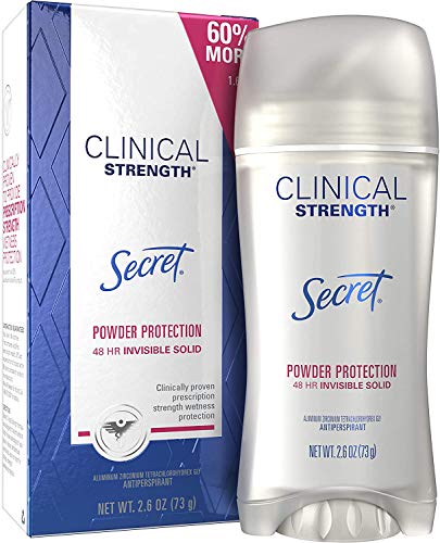Secret Antiperspirant Clinical Strength Deodorant for Women, Invisible Solid, Powder Protection, 2.6 oz