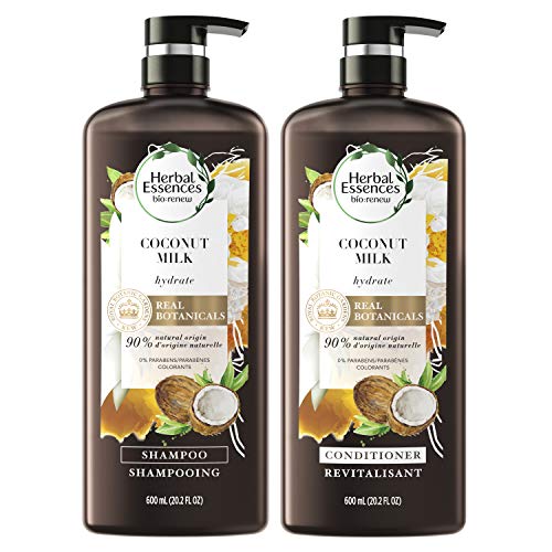 Herbal Essences, Shampoo and Conditioner Kit with Natural Source Ingredients, Color Safe, Bio Renew Coconut Milk, 20.2 fl oz, Kit