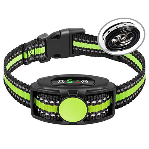 Bark Collar No Shock Bark Collar Rechargeable Bark Collar Shockless with Adjustable Sensitivity and Intensity Beep No Pain Vibration Barking Control Device Bark Collar for Small Medium Large Dogs