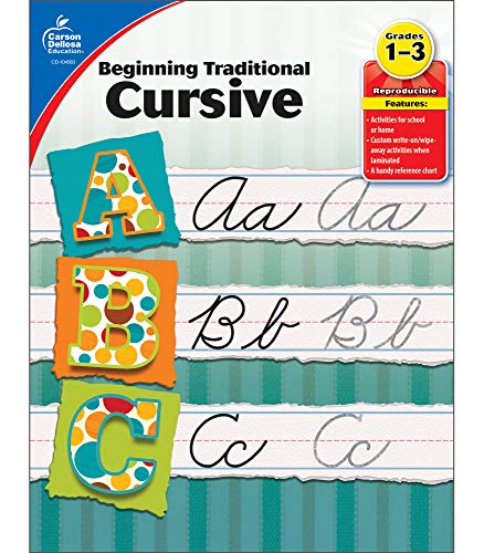 Carson Dellosa | Beginning Traditional Cursive Workbook | 1st–3rd Grade, 32pgs (Learning Spot)