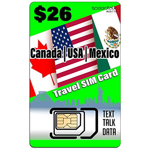 USA Canada Mexico Travel SIM Card- Talk Text Data - Compatible with All Unlocked GSM Phones