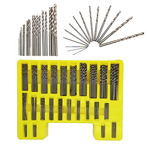 NUZAMAS 150pcs HSS High Speed Steel Mini Twist Drill Bits | 0.4-3.2 mm | Set Kit Precision Power Drill with Carry Case for PCB Crafts Jewelry Drilling Tool