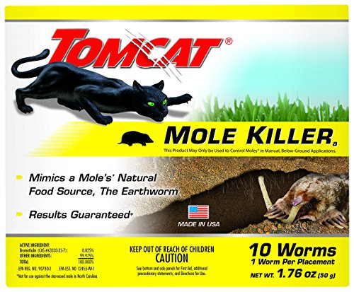 Tomcat Mole Killer(a) - Worm Bait - Includes 10 Worms per Box - Mimics a Mole's Natural Food Source - Ready-to-Use Mole Killer - Effective Against Most Common Mole Species