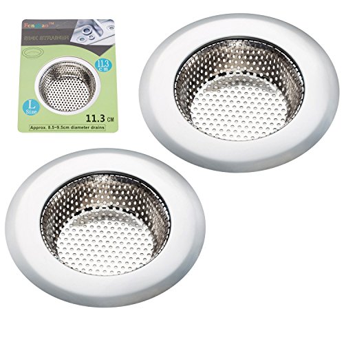 Fengbao 2PCS Kitchen Sink Strainer - Stainless Steel, Large Wide Rim 4.5' Diameter