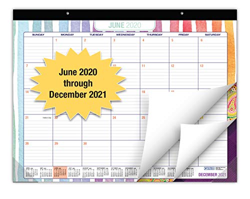 Desk Calendar 2020-2021: Large Monthly Pages - 22'x17' - Runs from June 2020 Through December 2021 - Desk/Wall Calendar can be Used Throughout 2021.