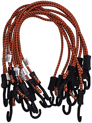 Kotap MABC-32 All Purpose Light Duty Adjustable Bungee Cords, Orange/Black, 32-Inch (10-Count)