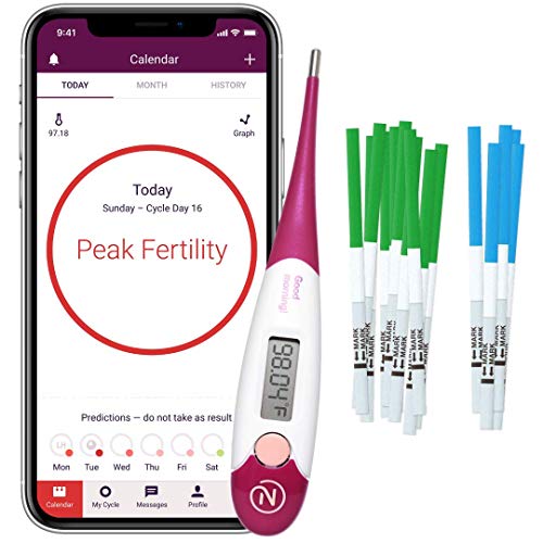 Natural Cycles Plan a Pregnancy Kit- 6 Month Subscription with Basal Thermometer - Ovulation + Pregnancy Tests - (iOS and Android) - BBT - Fertility Tracker